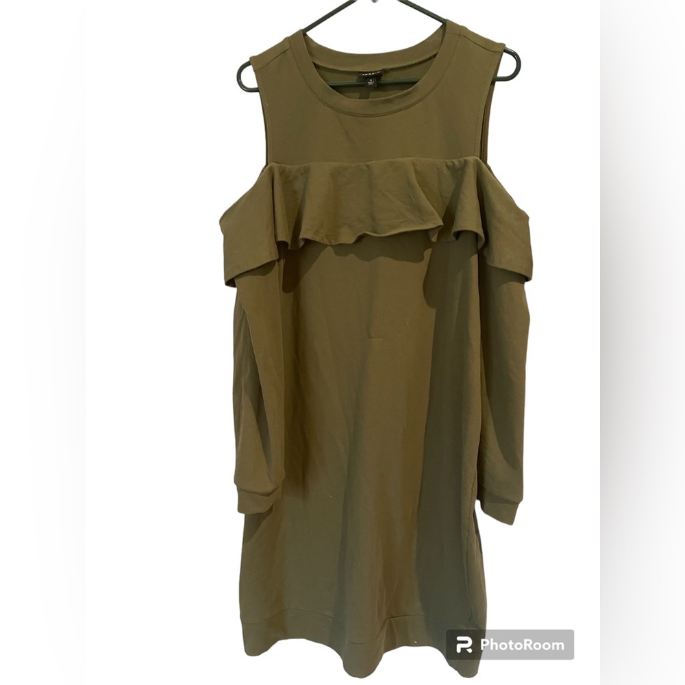 NWOT olive green cold shoulder Torrid dress